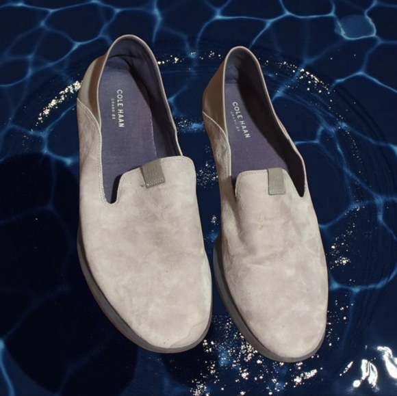 Cole Haan Grand Shoes  Horizon Slip On Loafers comfy Gray Suede Casuals sz 10.5 - Picture 1 of 10